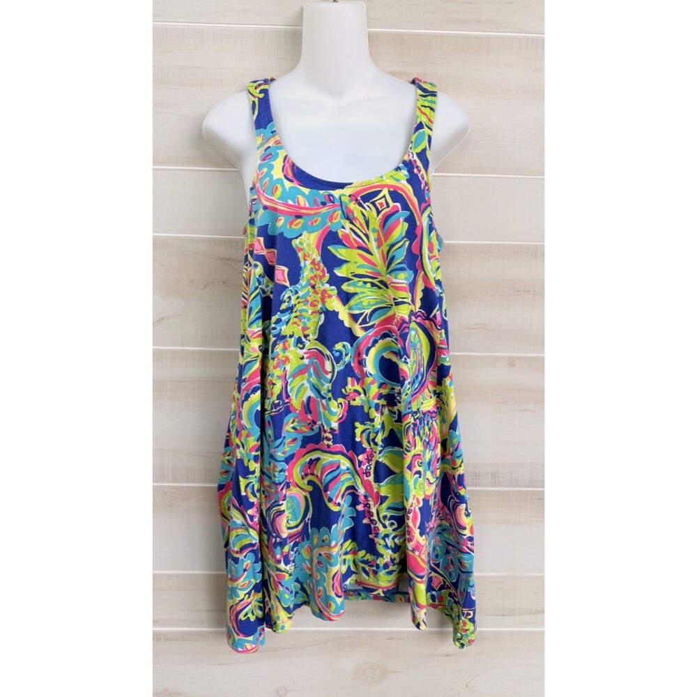 Lilly Pulitzer S Sleeveless Montery Dress Toucan Play Colorful Pima Cotton